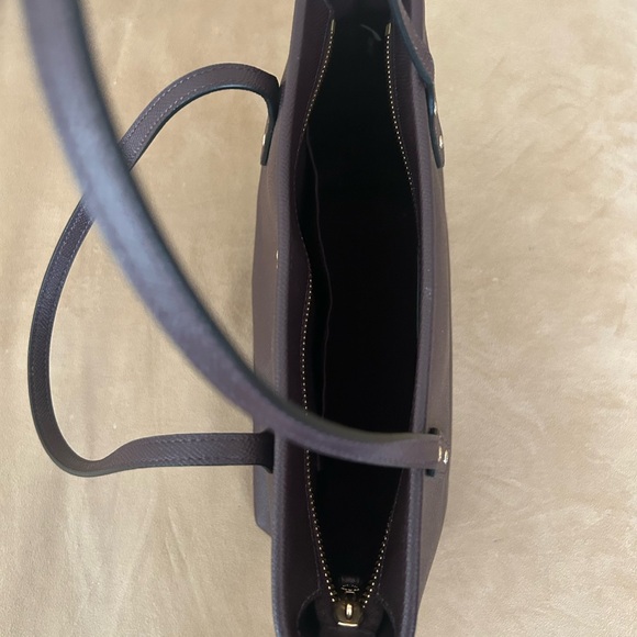 Coach Dark Brown Leather Tote with Gold Hardware - Picture 5 of 7